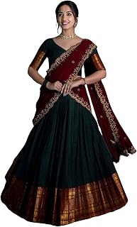 South Indian SemiStiched Half Saree for Women's Price In India