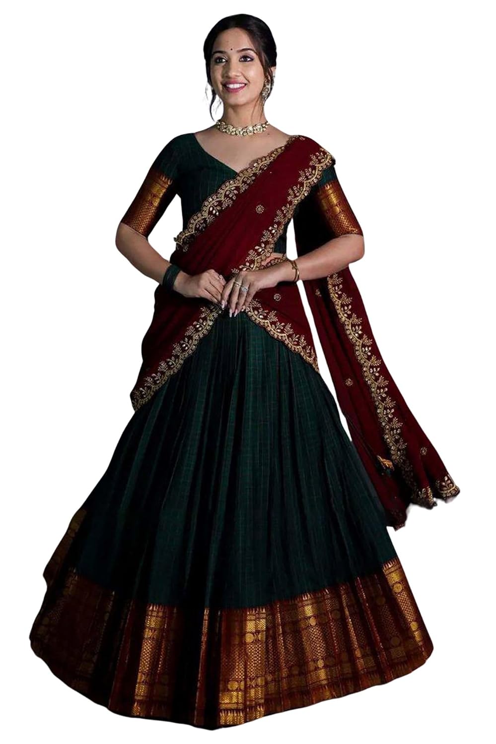 South Indian SemiStiched Half Saree for Women's - Review, Price and Buying Guide