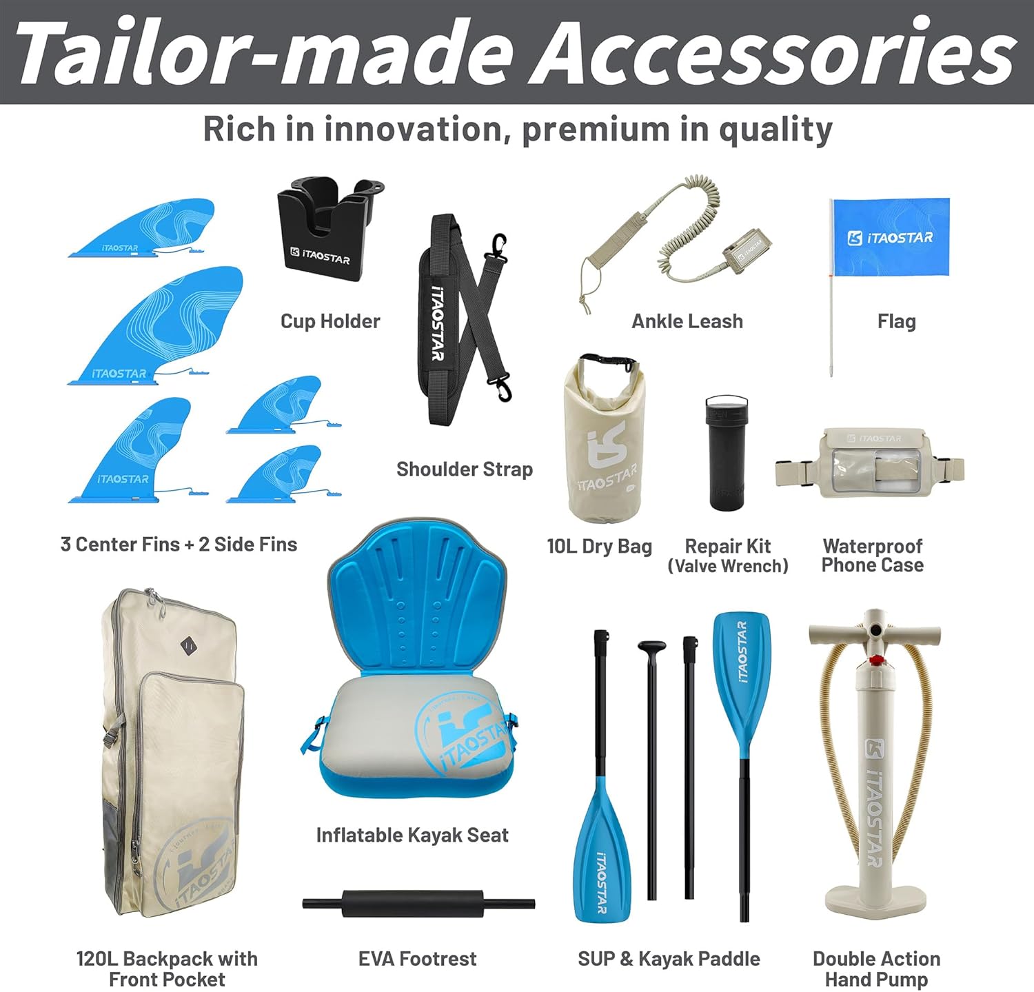 Adventure 12’×35"/39" Extra Wide Paddle Board, One-Stop Premium SUP Board Accessories, Tailored 5 Fins, Stable Inflatable Stand Up Paddle Boards for Youth/Adults of All Skill Levels - Image 3