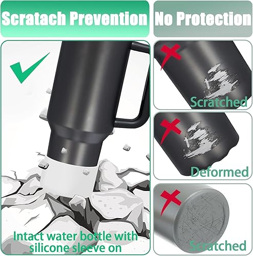 Miniatura 5 de 3 botas Stanley de silicona para vaso Stanley de 30 a 40 onzas y IceFlow de 20 a 30 onzas, bota Stanley Cup para botella de agua Hydro Flask de