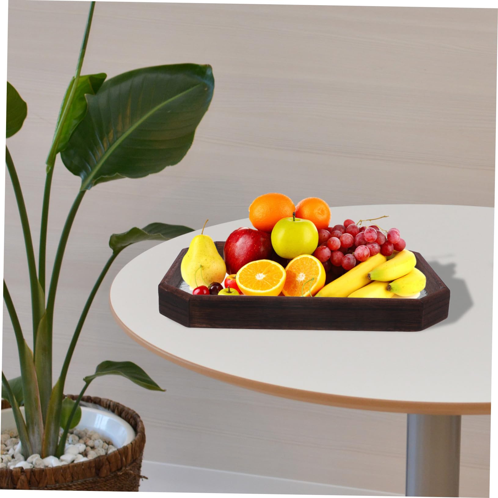 Bandeja Vintage para Servir Snacks y Dulces de Madera y Vidrio Resistente a Roturas, Adecuada para Uso con Invitados en Fiestas
