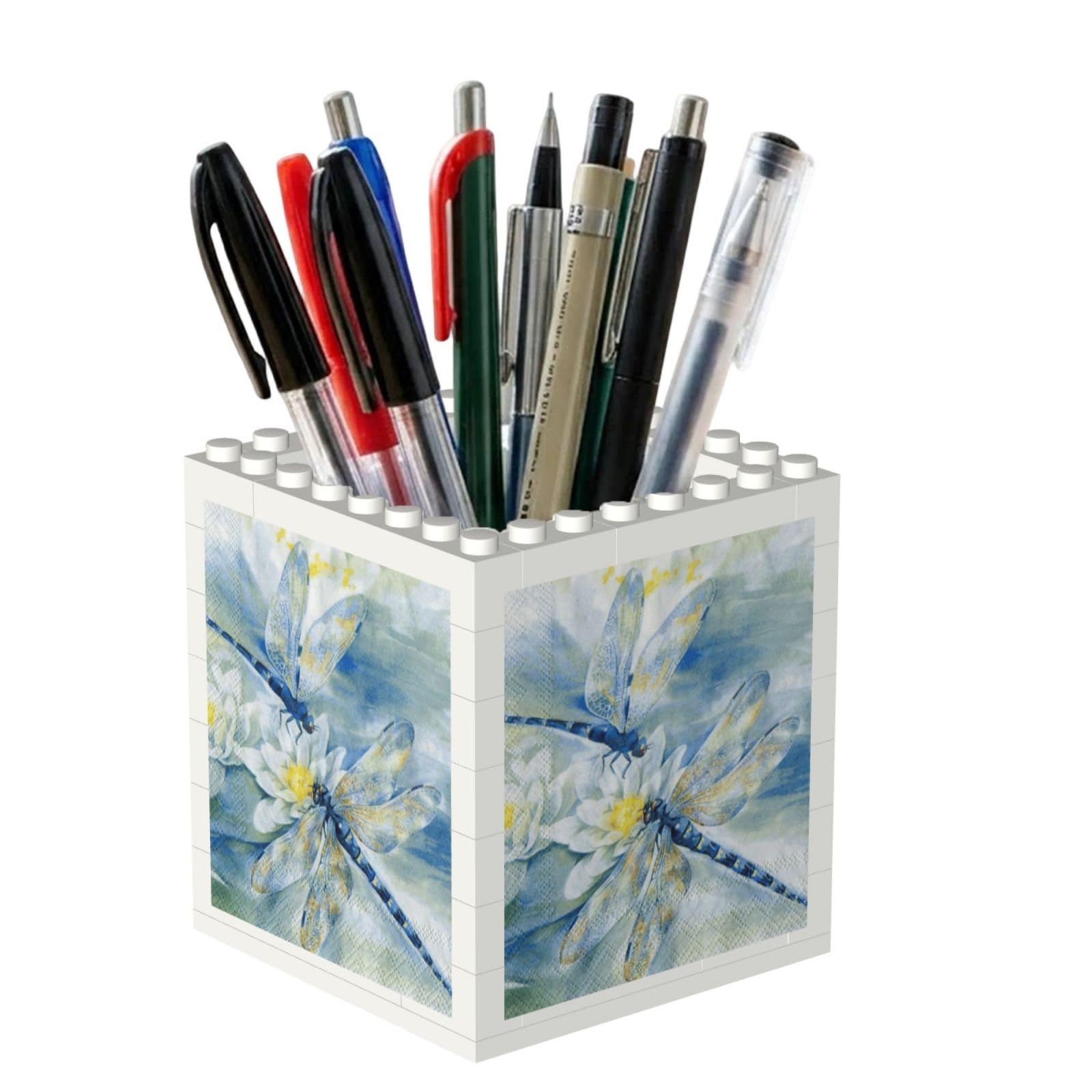 Poadnly Dragonfly, Pen Pot Pencil Holder for Office Home School, Compact Desk Organiser for Office Stationery