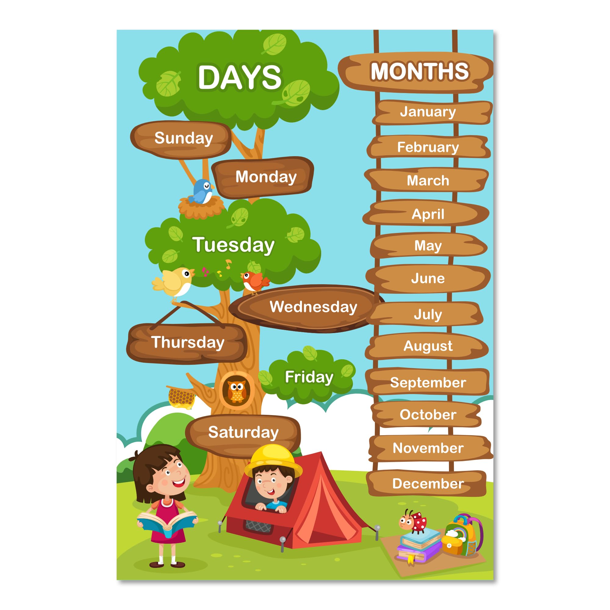 Thinking how Kids Preschool learningDays and Months Stickers for Kids Bedroom Wall Decor (33x48 cm) Educational Sticker Chart (B0C81F318L) Amazon Price History, Amazon Price Tracker
