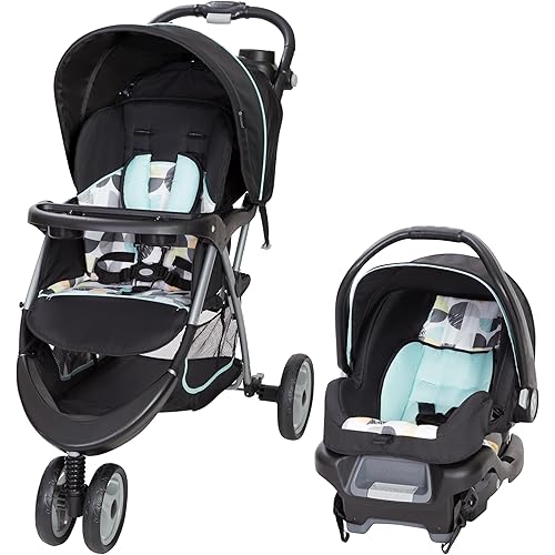 Baby Trend EZ Ride 35 Travel System, Stroller and Infant Car Seat Combo, Doodle Dots - Lightweight and Foldable Compact Design with One Hand Fold and Adjustable Handle