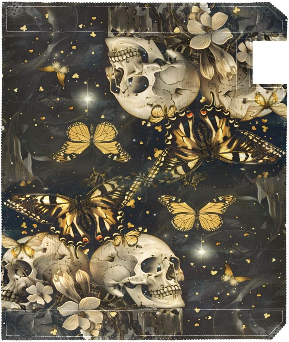 Butterflies Skull Heads Mailbox Cover Magnetic Mailboxes Wraps Letter Post Box Cover Decorative Large Oversize 21x25 in Garden Yard