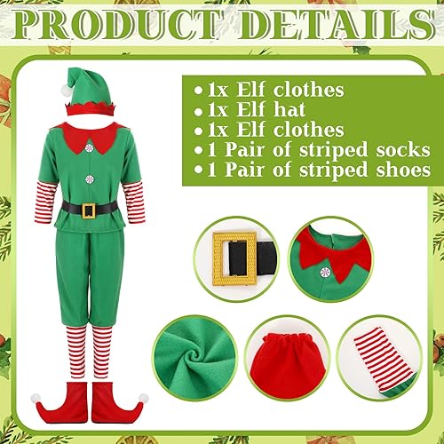 Miniatura 5 de Geyoga Disfraces de Navidad lindos trajes incluyen zapatos con sombrero y otros accesorios para niños cosplay (niño, L)