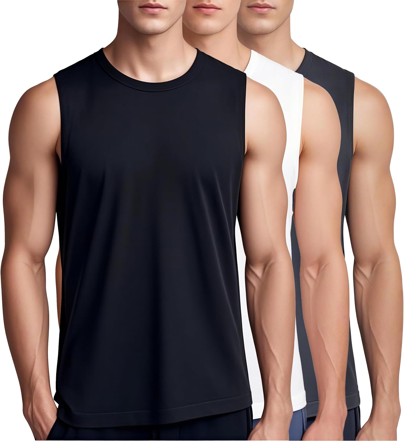 Mettclasi Men's Heavy 100% Cotton Sleeveless Muscle Shirt, 1 Or 3 Pack, Loose Fit Classic Solid Tank Top for Men