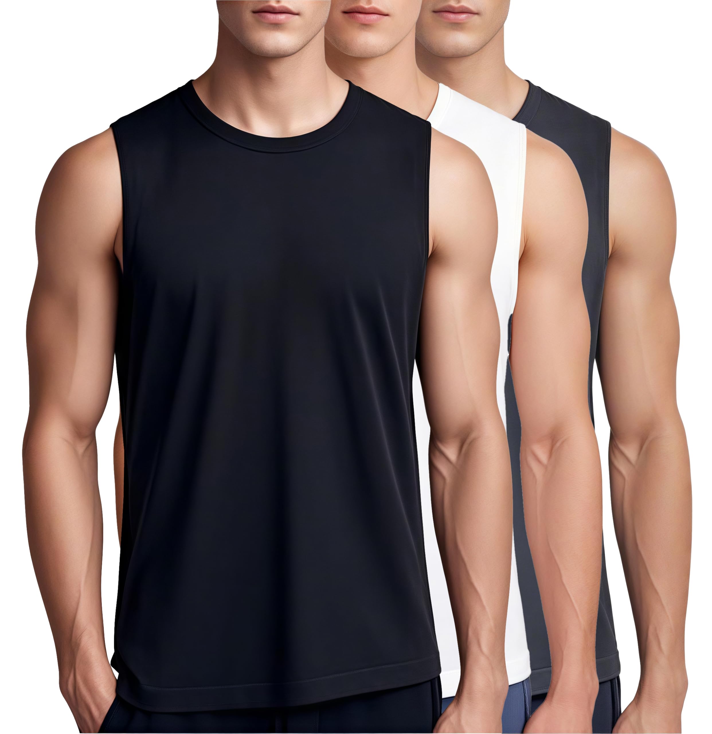 Mettclasi Men's Heavy 100% Cotton Sleeveless Muscle Shirt, 1 Or 3 Pack, Loose Fit Classic Solid Tank Top for Men
