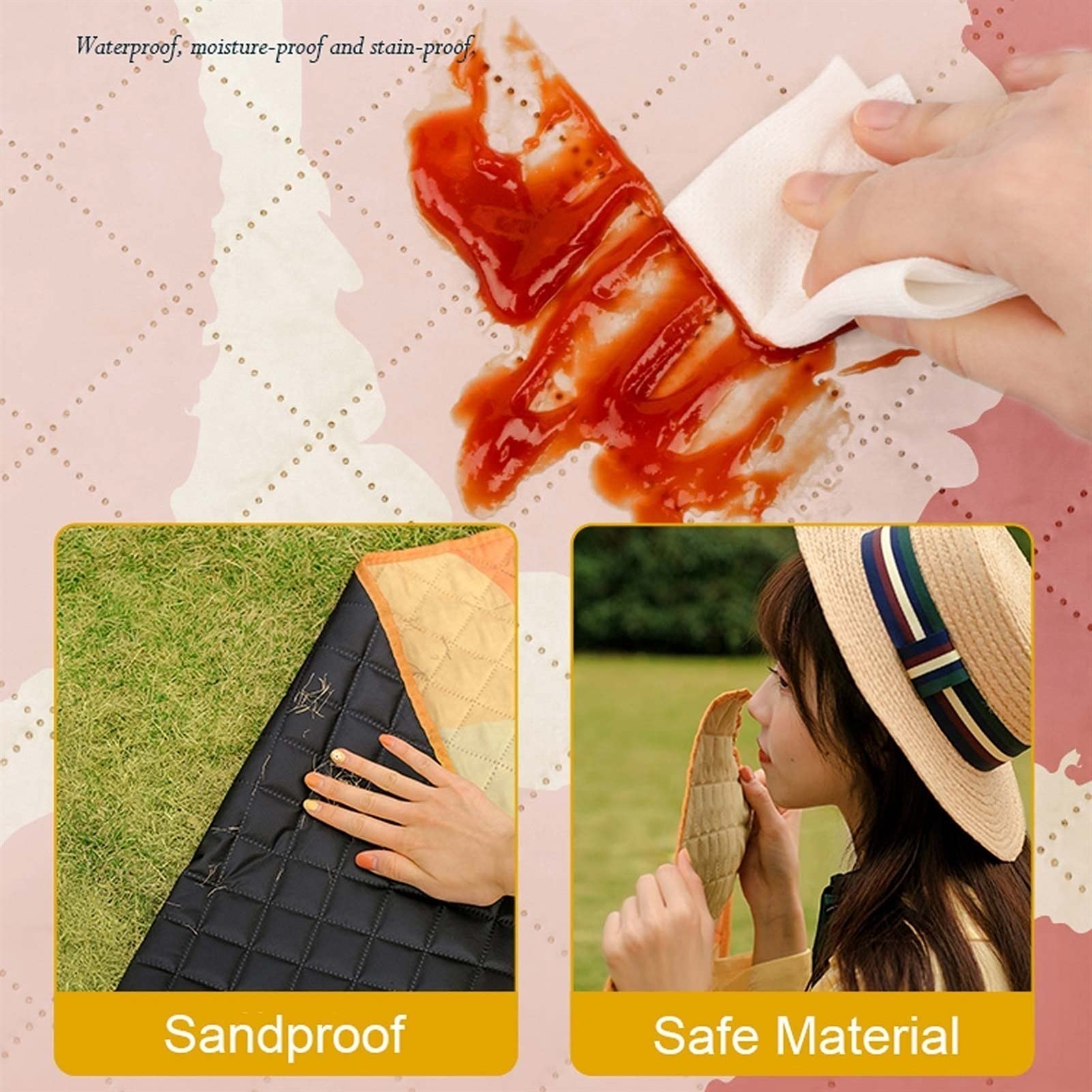 Couverture Tapis de Pique Nique, Imperméable Pliable Nappe Picnic avec Poignée, Natte de Plage pour Camping Jardin Extérieur (Color : Park)