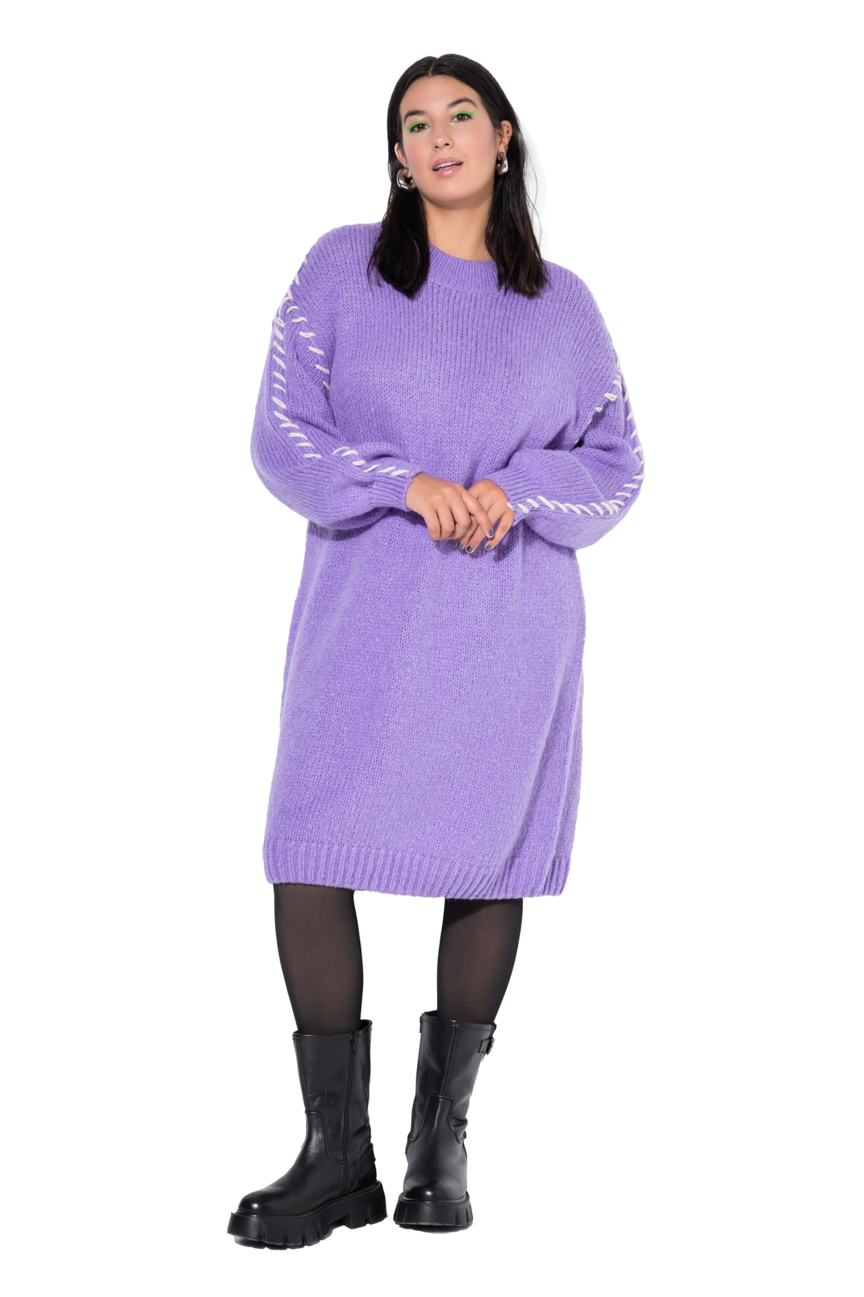 Studio Untold Damen große Größen Übergrößen Plus Size Strickkleid, Oversized, Schmucknähte 837003