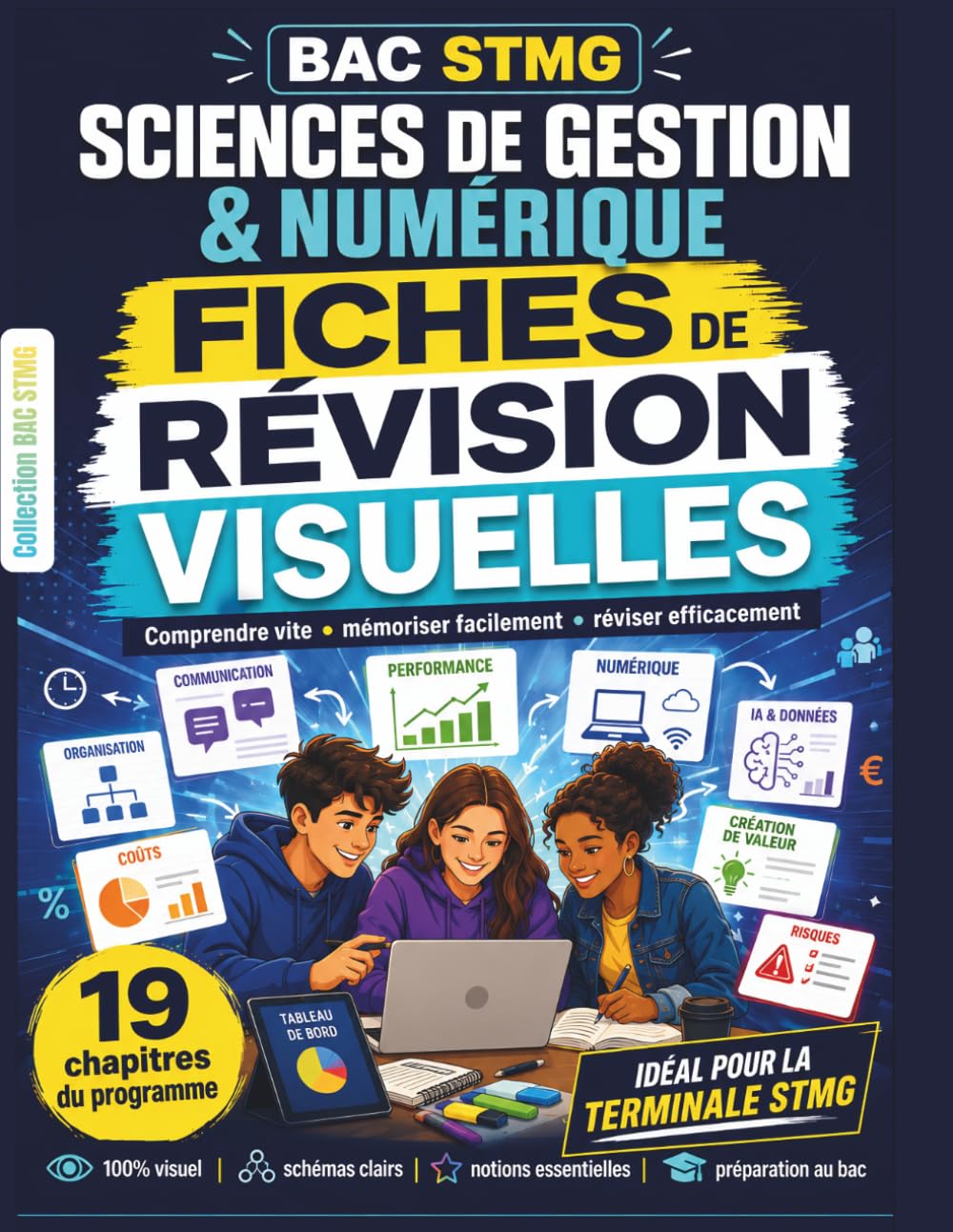 BAC STMG - SCIENCES DE GESTION ET NUMÉRIQUE - FICHES DE RÉVISION VISUELLES: Première et Terminale STMG – 19 chapitres du programme, notions ... visuelle pour réviser efficacement le bac