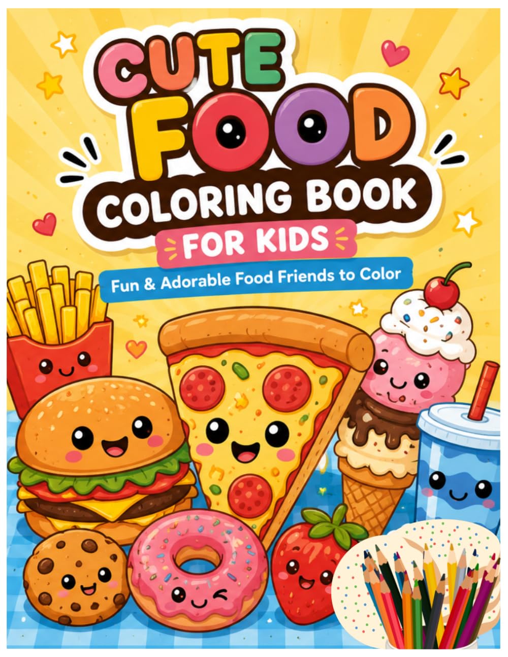 Cute Food Coloring Book for Kids: Fun & Adorable Food Friends to Color