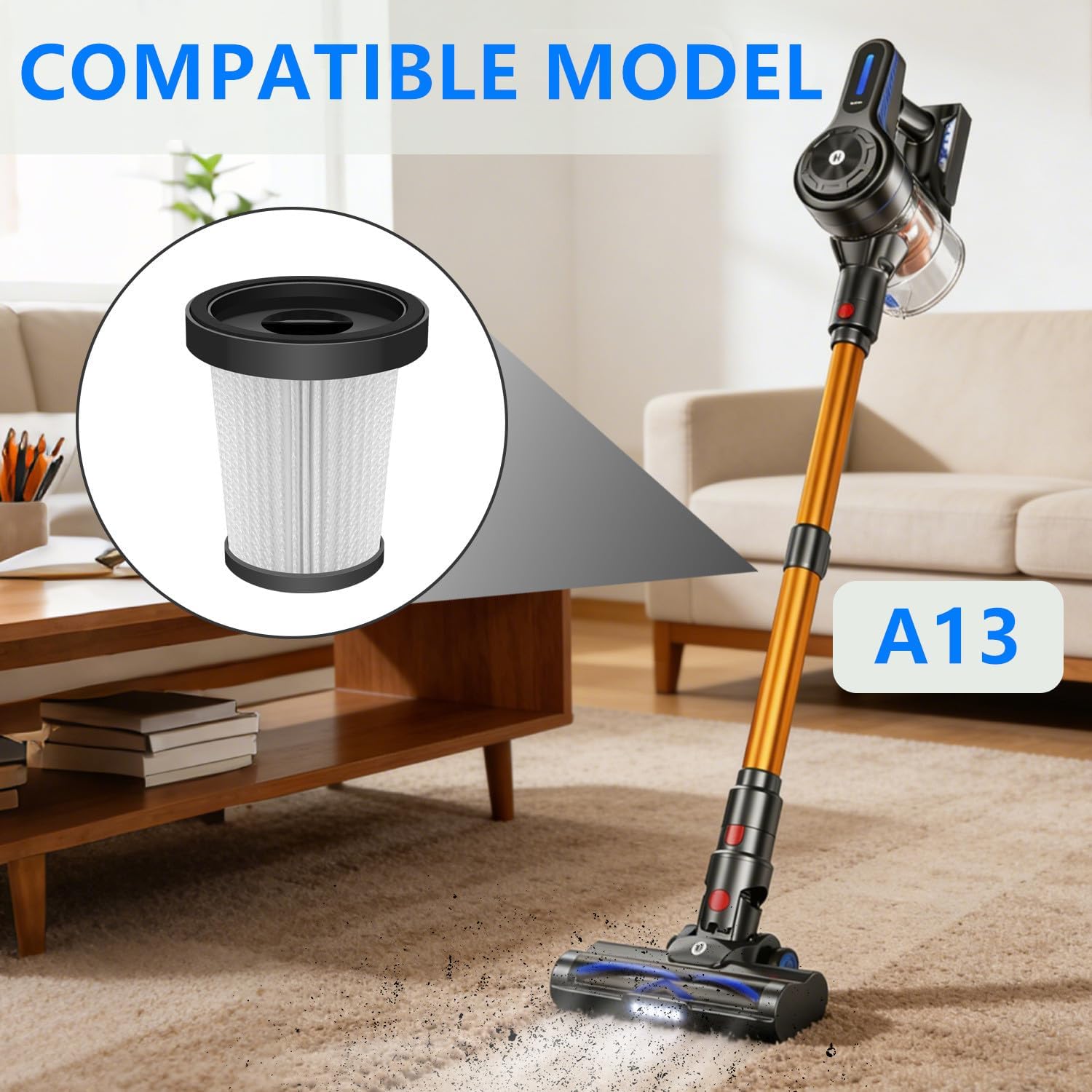 Replacement Vacuum Filter Compatible for NADALY A13 Cordless Vacuum Cleaner image 4