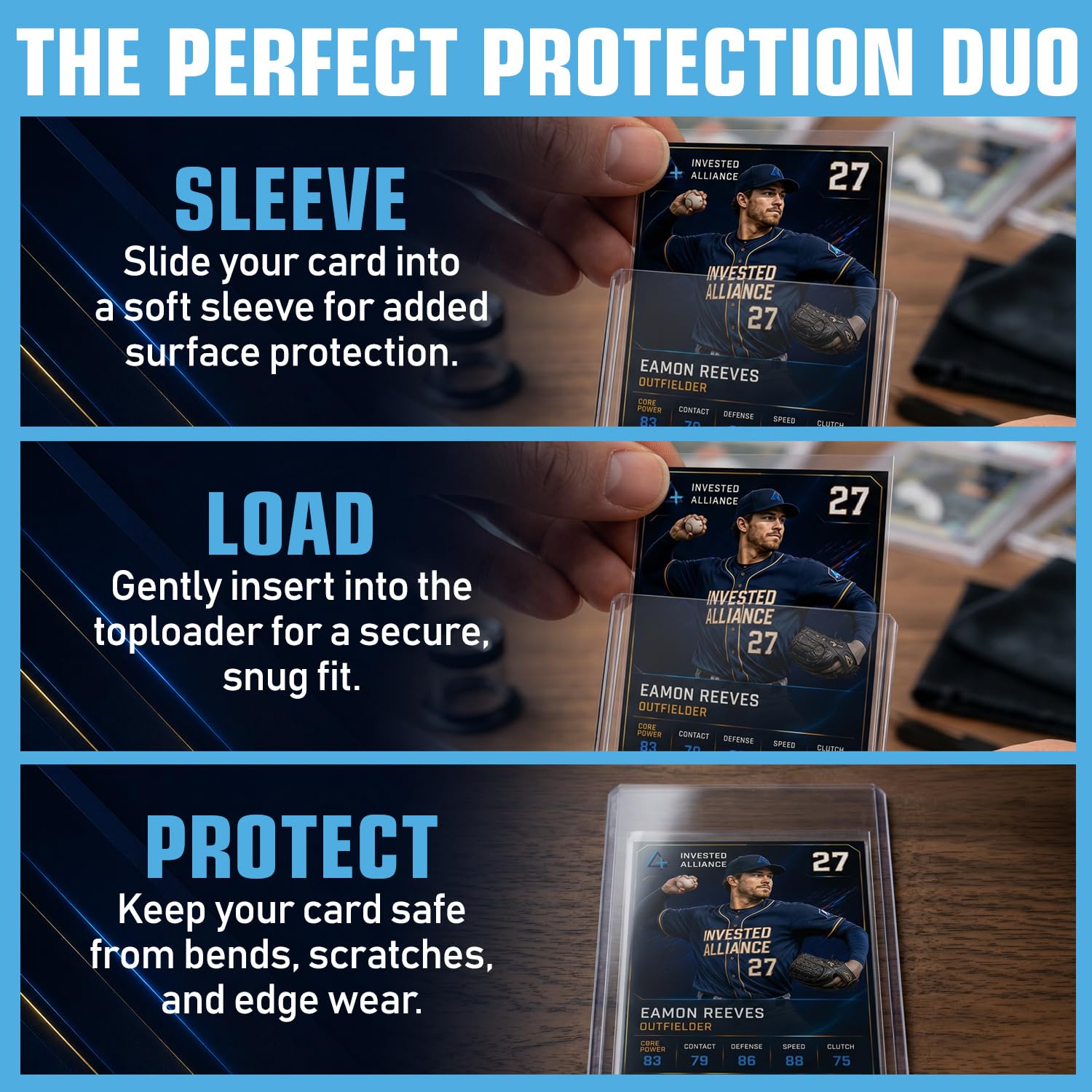 Premium Seamless 20PT - 360PT Thick Top Loader for Cards | Top Loader Card Holder, Baseball Card Sleeves Hard Plastic, Hard Trading Cards Sleeves, TCG Sports Sleeve Hards, Toploader Clear Plastic