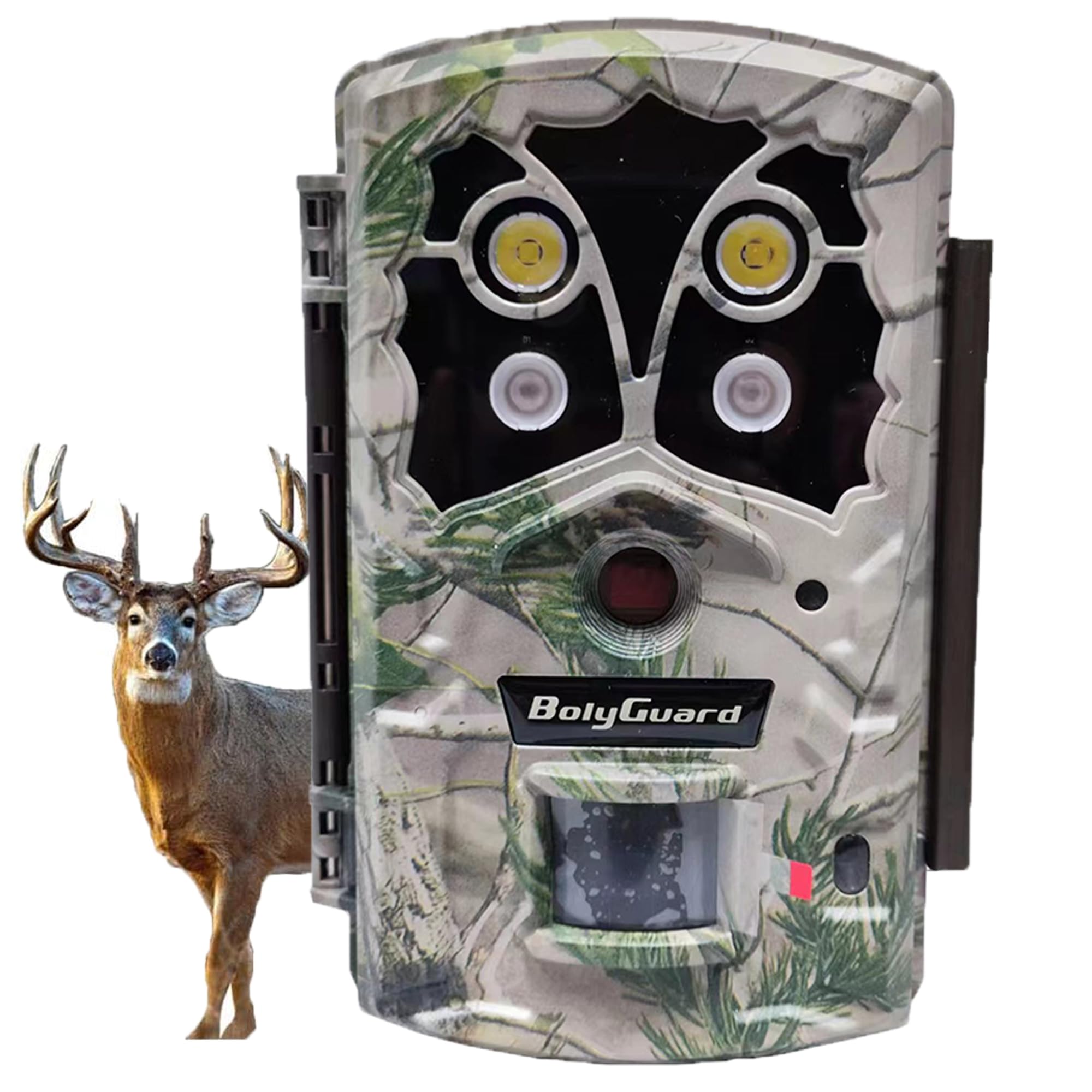 BolyGuard Jagdkamera 45MP 4K Wildkamera: Dual Flash 940nm & Weiße LEDs für Scharfe Aufnahmen und Sicherheit im Freien