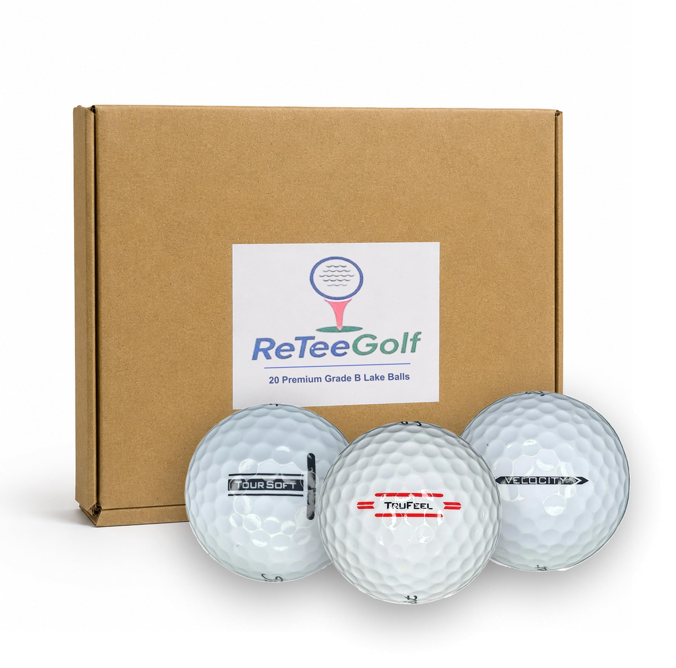 ReTee Golf 20 Used for Titleist | Grade B | Recycled Lake Golf Balls | Used Golf Balls | Premium Golf Ball Set for Practice, Range, Play | Premium Second Hand Golf Balls Golfballs