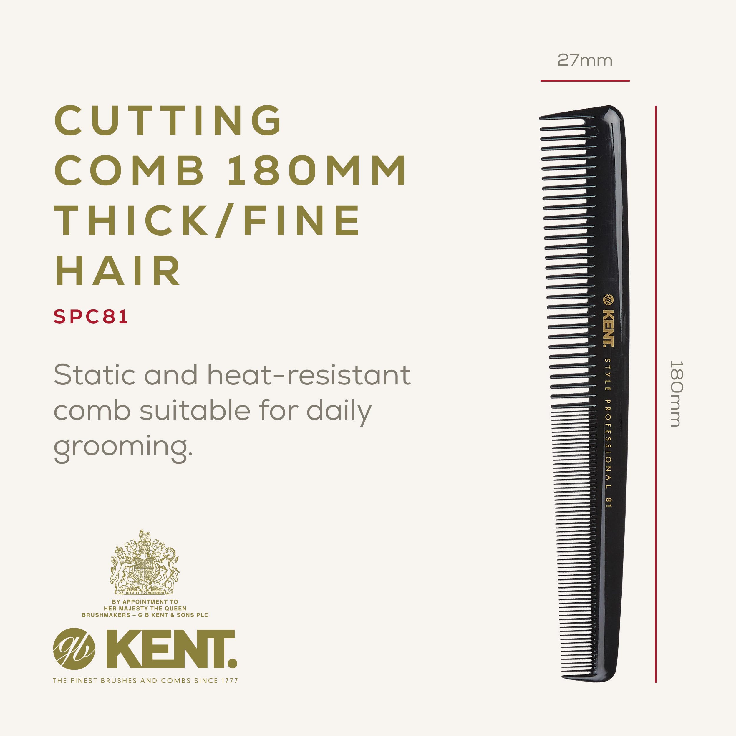 Kent SPC81 Salon-Style Dressing Cutting Comb - Professional Barber Haircut Comb for Styling and Teasing - Kent Quality Barber Supplies - Image 2