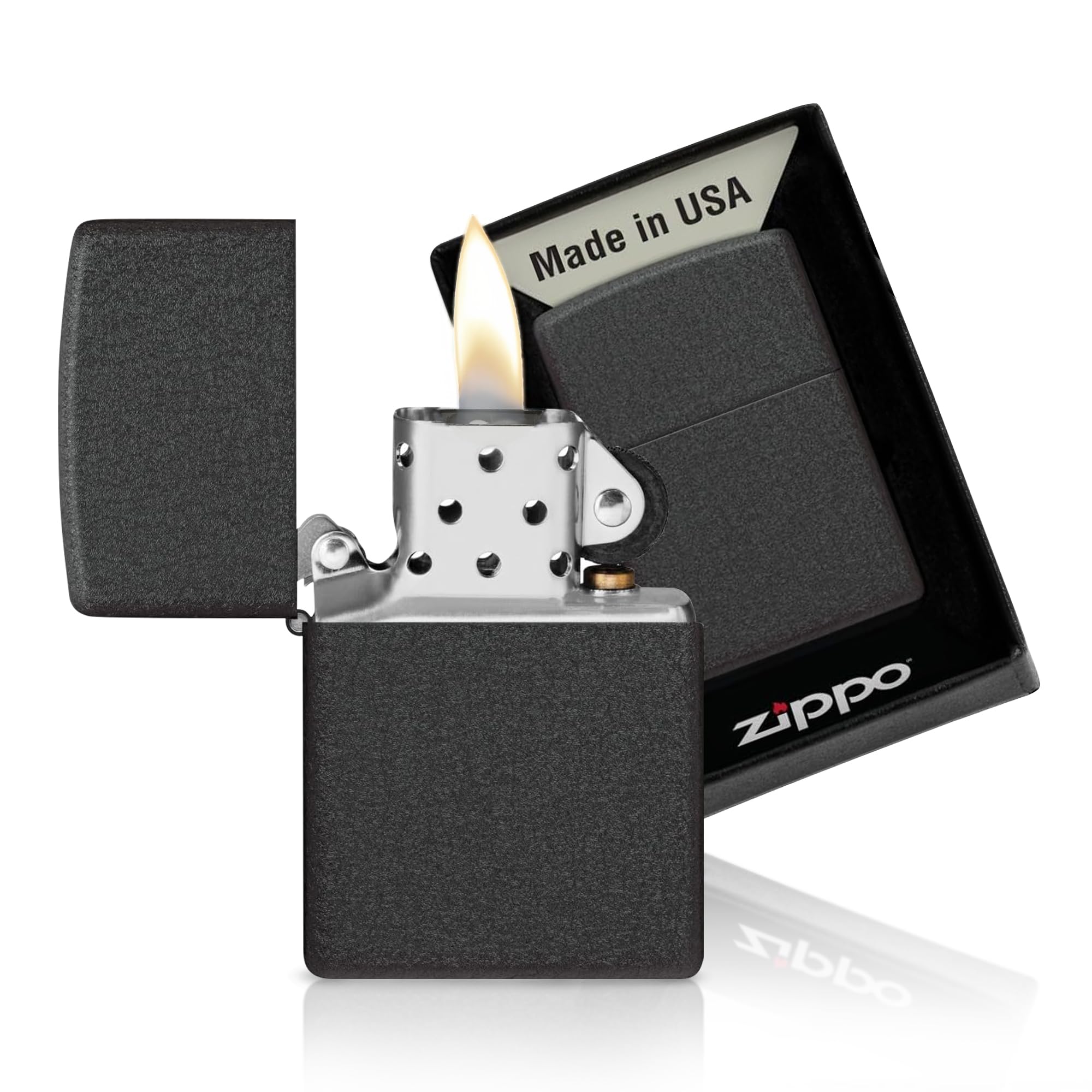 ZIPPO Mechero - Black Crackle Basismodell