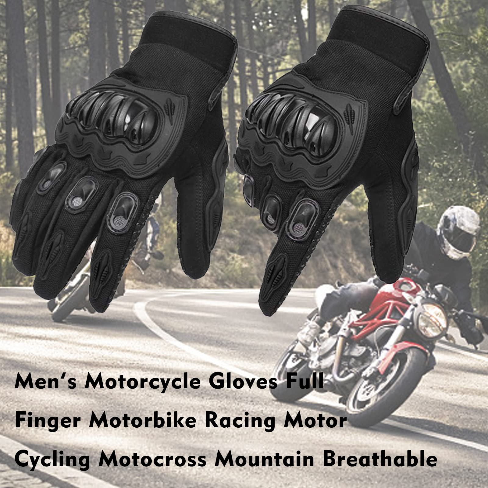 HAZIR Motorradhandschuhe Herren – Mit Touchscreen-Funktion & Knöchelschutz