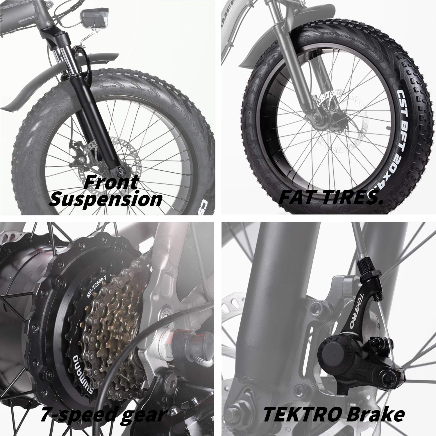 Rattan Electric Bikes 750W 500W 48V Fat 