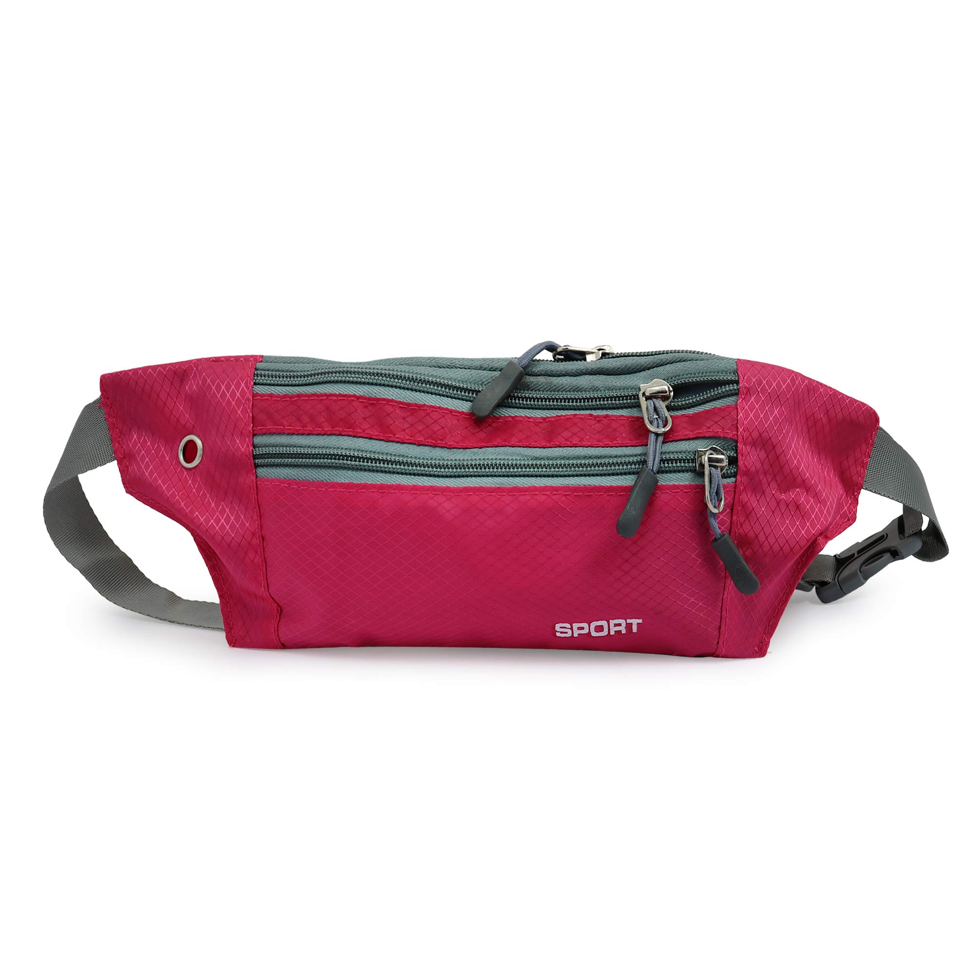 xcluma Men Women Unisex Pouch Sport Bum Waist Bag Chest Shoulder Pack Travel Handy Wallet Belt Zip Running Hiking Waterproof Outdoor (Pink)-picture-32
