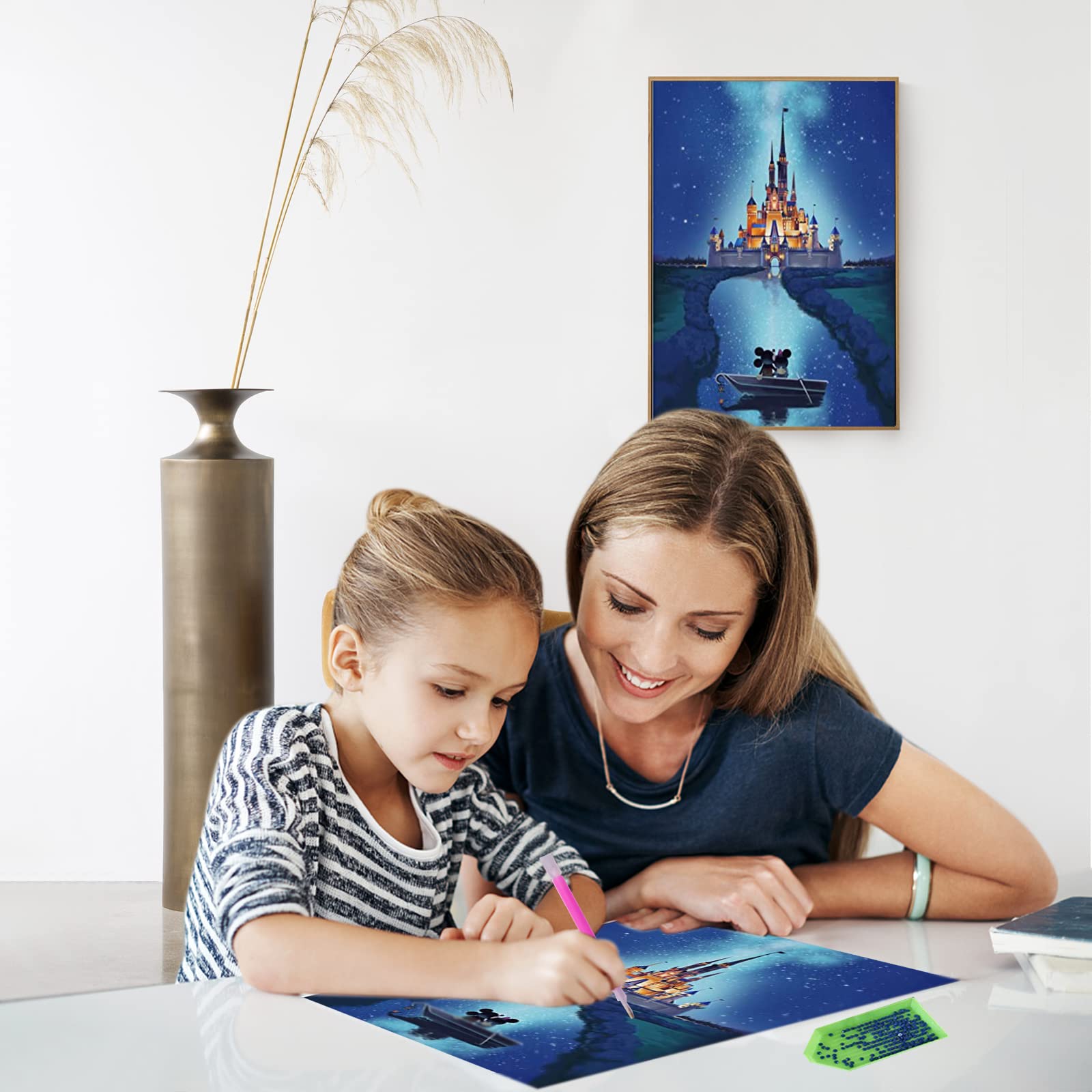 YarnMate Diamant-Malerei-Set Halloween – Mit Strasssteinen, DIY Bastelset Für Tischdekoration, Doppelseitiges Design