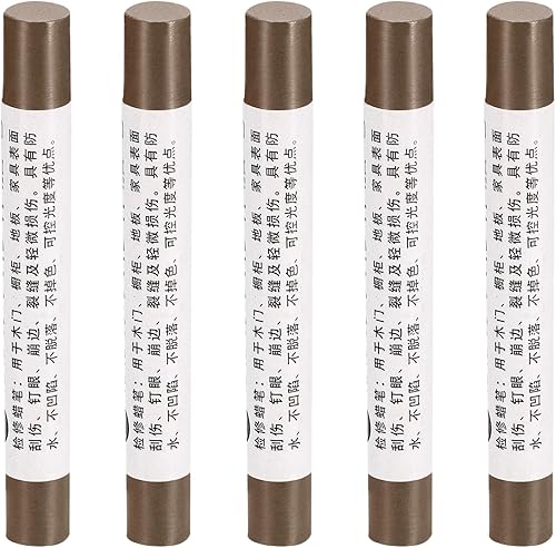 uxcell Lápices de reparación de muebles, 5 unidades, barra de relleno de cera de madera, marcadores de muebles para retoque, para agujeros de