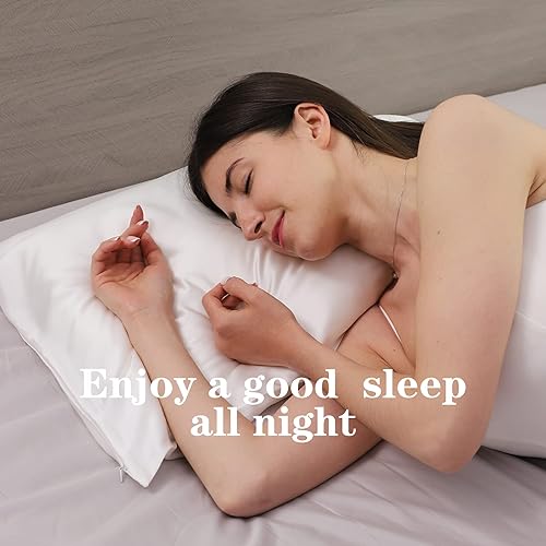 Miniatura 3 de Silmer Funda de almohada 100% seda de morera para cabello y piel, ambos lados 22 Momme 600 hilos funda de almohada con cremallera oculta, ultrasuave