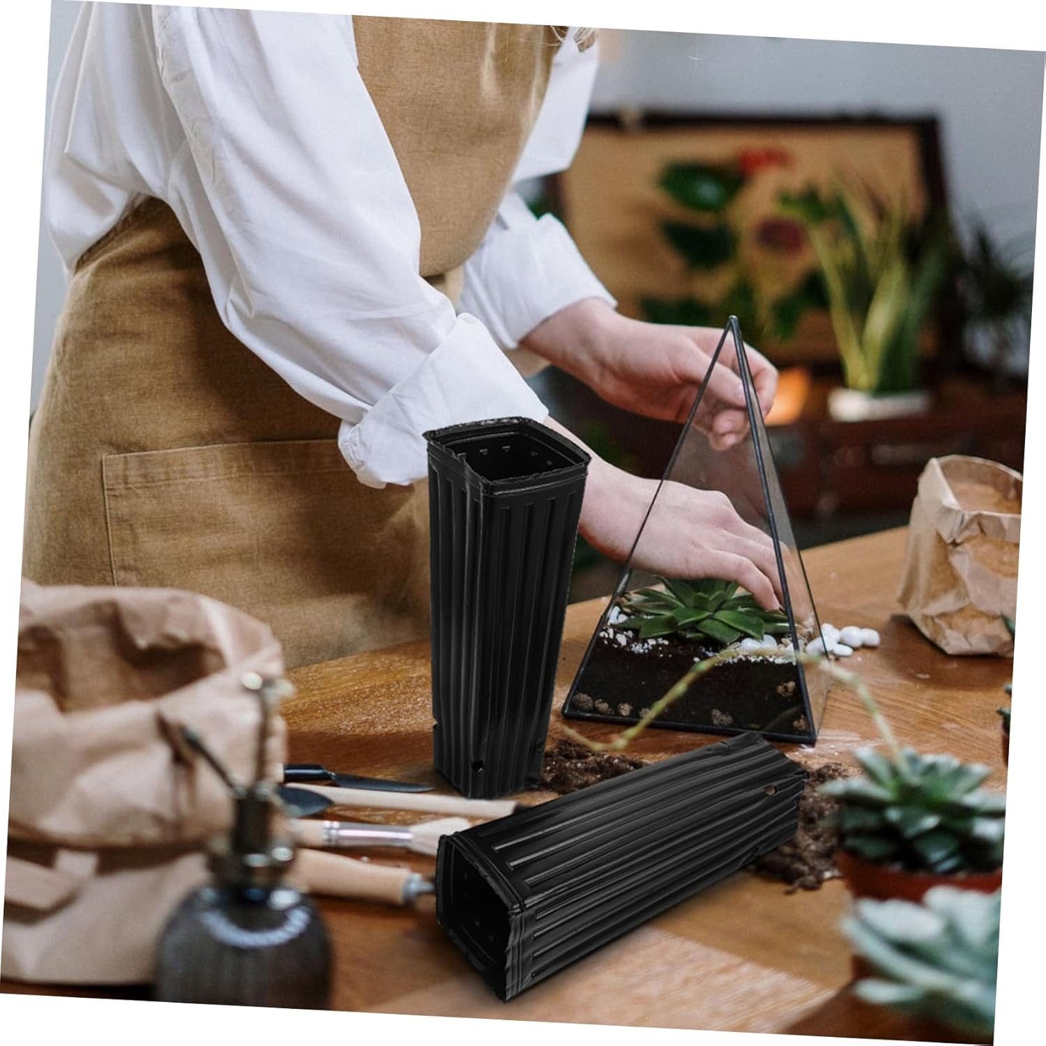 100pcs Planting Bags Drainage for Use and Lightweight Grow Bags for Healthy Root Development and Fast Growth