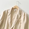 Icegrey Men's Cotton Linen Jacket Regular Fit Shawl Collar Suit Jacket 2 Button Jacket for Wedding Leisure Khaki XXL