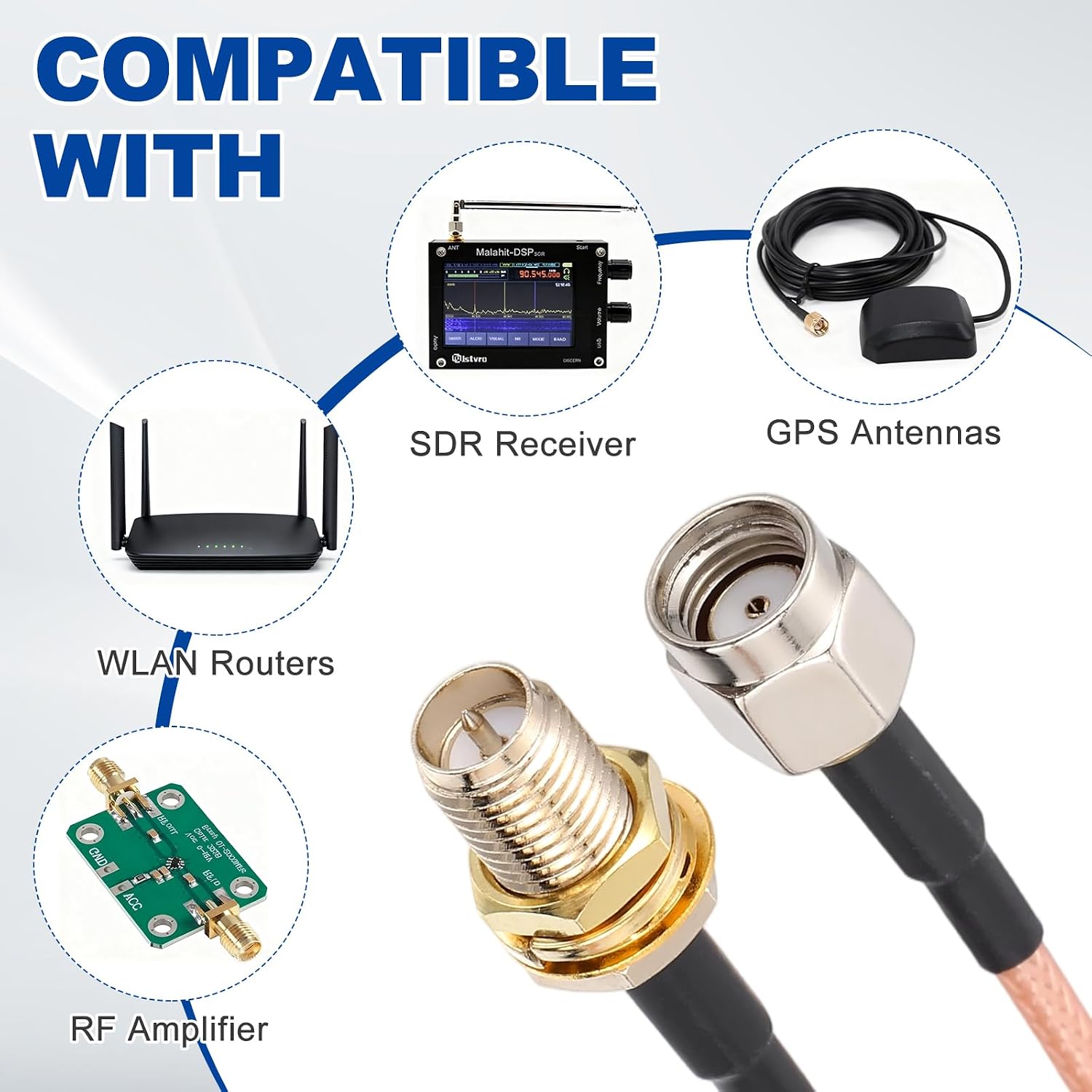 MECCANIXITY SMA Antenna Extension Cable, 13.1ft SMA Male Inner Hole to Female Inner Pin RG316 Low Loss Coaxial Cable Extender for 0-6G Network System WLAN Radio Antennas Jumper