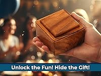 Vista 7 de BSIRI Caja con cerradura - Caja secreta para rompecabezas de madera con compartimentos ocultos. Joyería misteriosa ideal, cerradura de rompecabezas