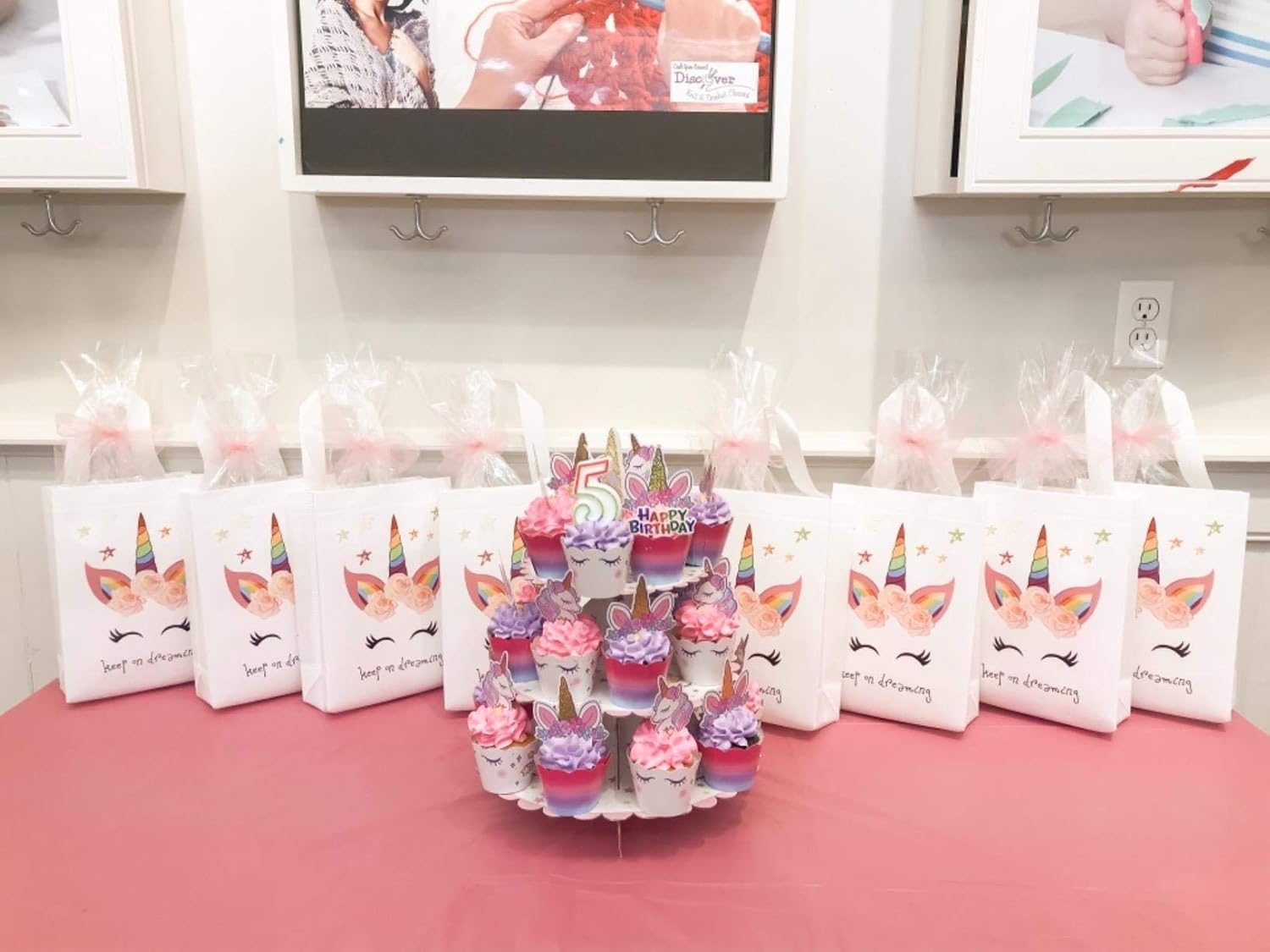 10 Pack Unicorn Party Favor Gift Bags with Dreamlike Design - Reusable Gift Tote Bags, Goodie Gift Toy Treat bags for Kids Themed Birthday Party, Baby Shower - Image 2
