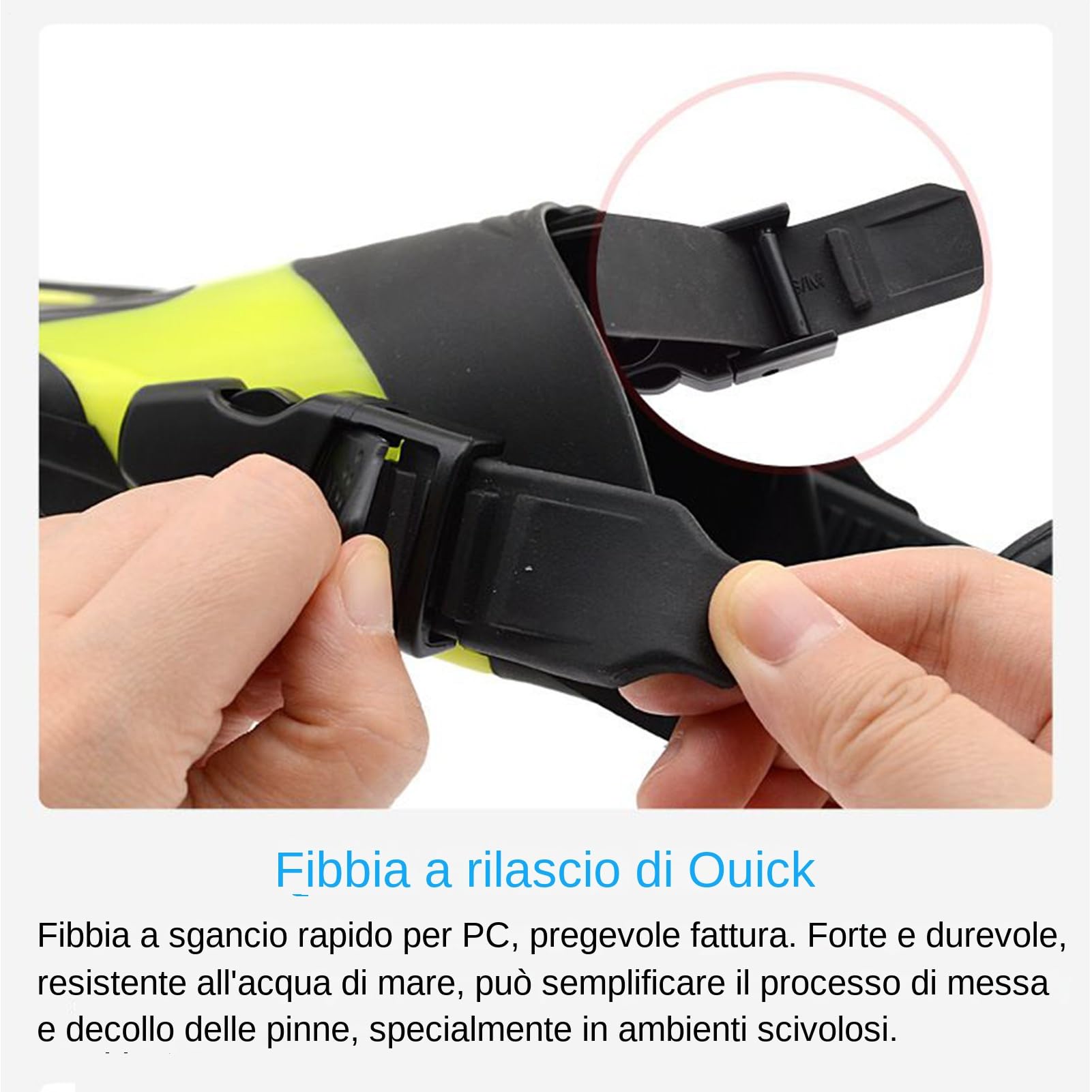 Cinghie per Pinne Subacquee | Cinghie Regolabili Per Immersioni Subacquee | Fibbie a Sgancio Rapido Versatili per Comfort Ottimizzato e Performance in Acqua