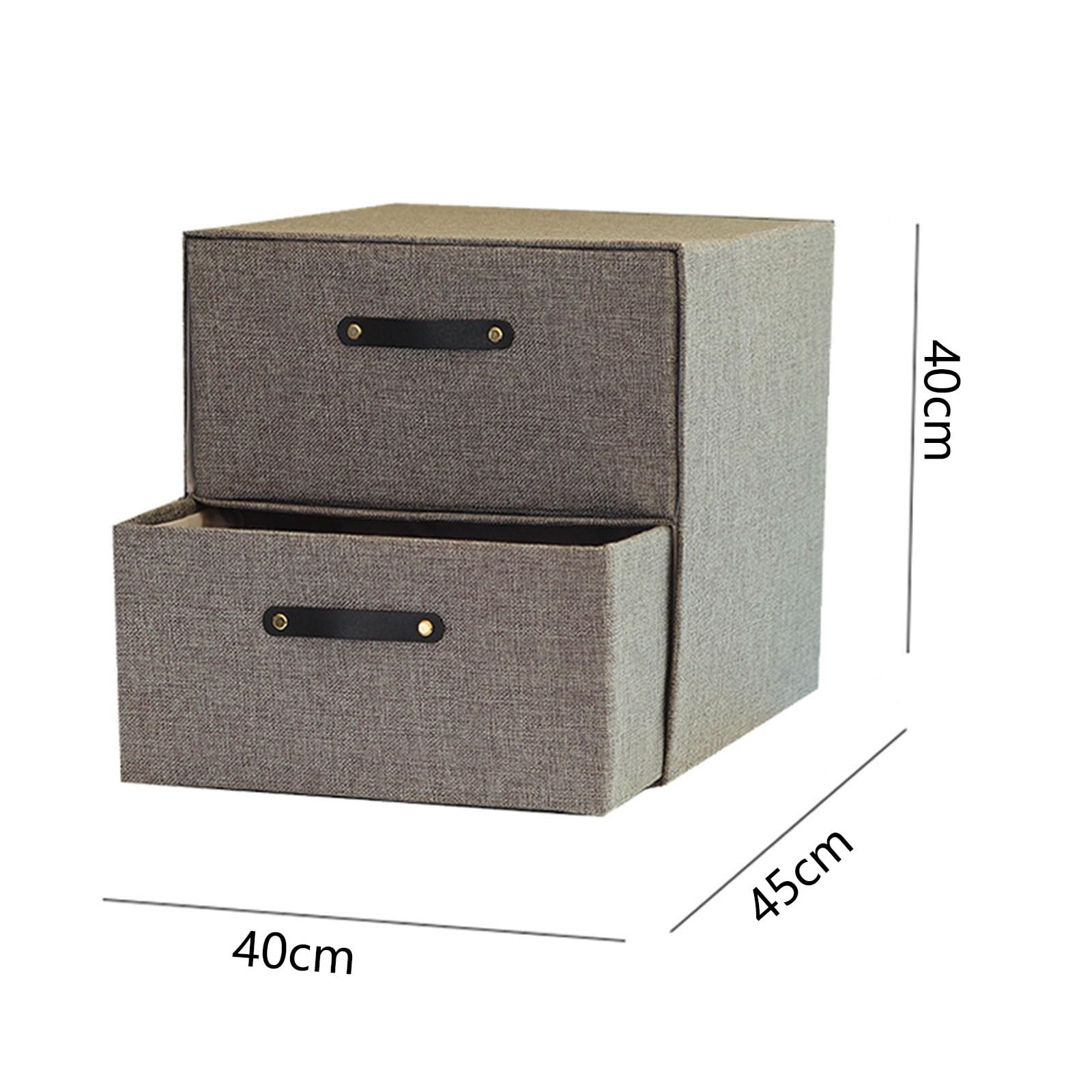 Caja de almacenamiento de tela de doble capa – Soporte tipo cajón para ropa interior y calcetines para armario, 30 x 30 x 30 cm (amarillo/marrón) – ideal para la nización del armario
