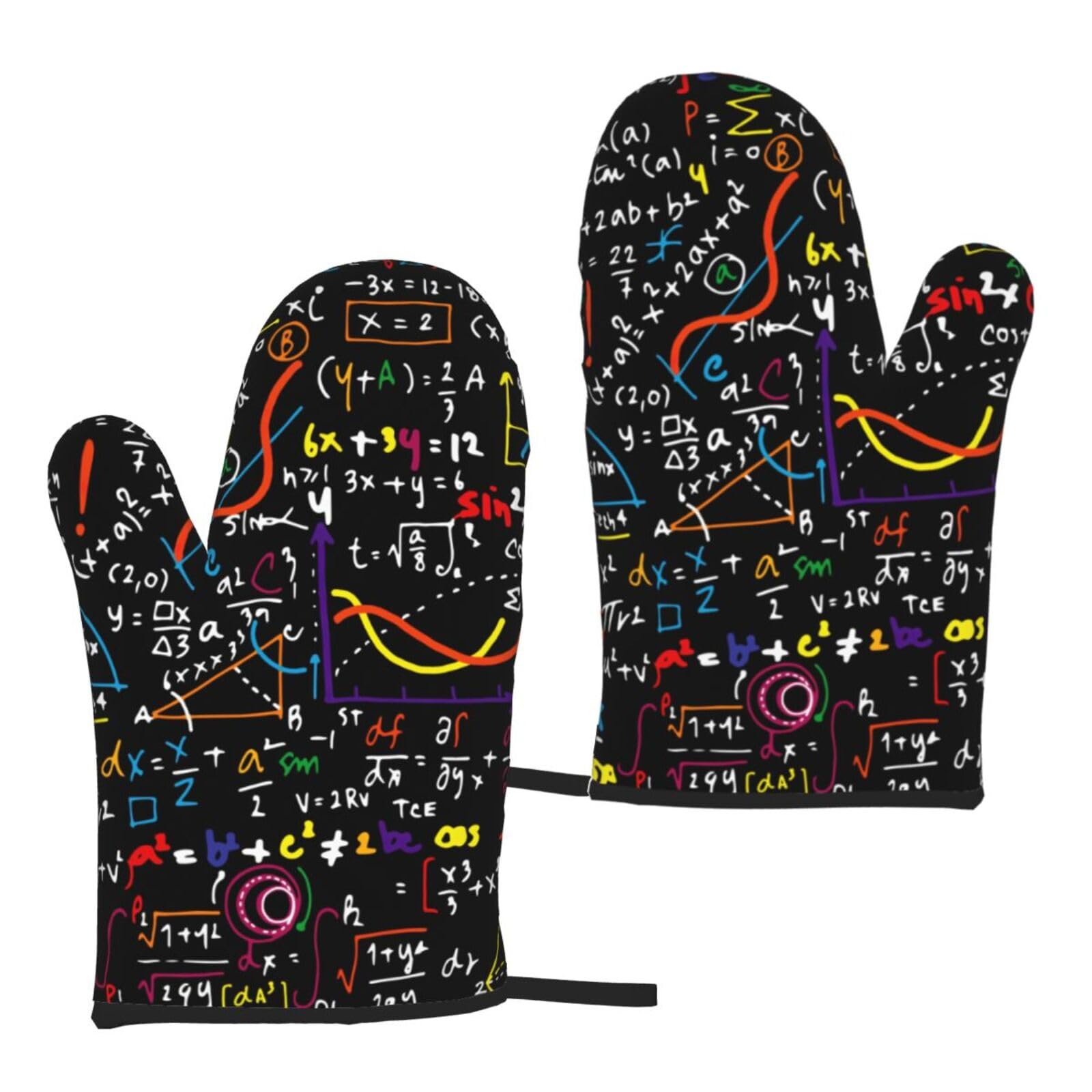 Math Formula Print Heat Resistant Universal Fit Oven Microwave Gloves Home Cooking Baking Grilling