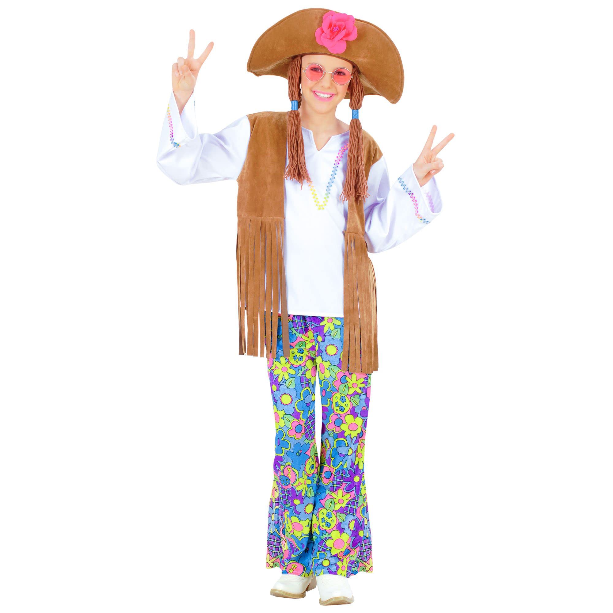 Girls Woodstock Hippie Girl Child 158cm Costume Large 11-13 yrs (158cm) for 60s 70s Hippy Fancy Dress