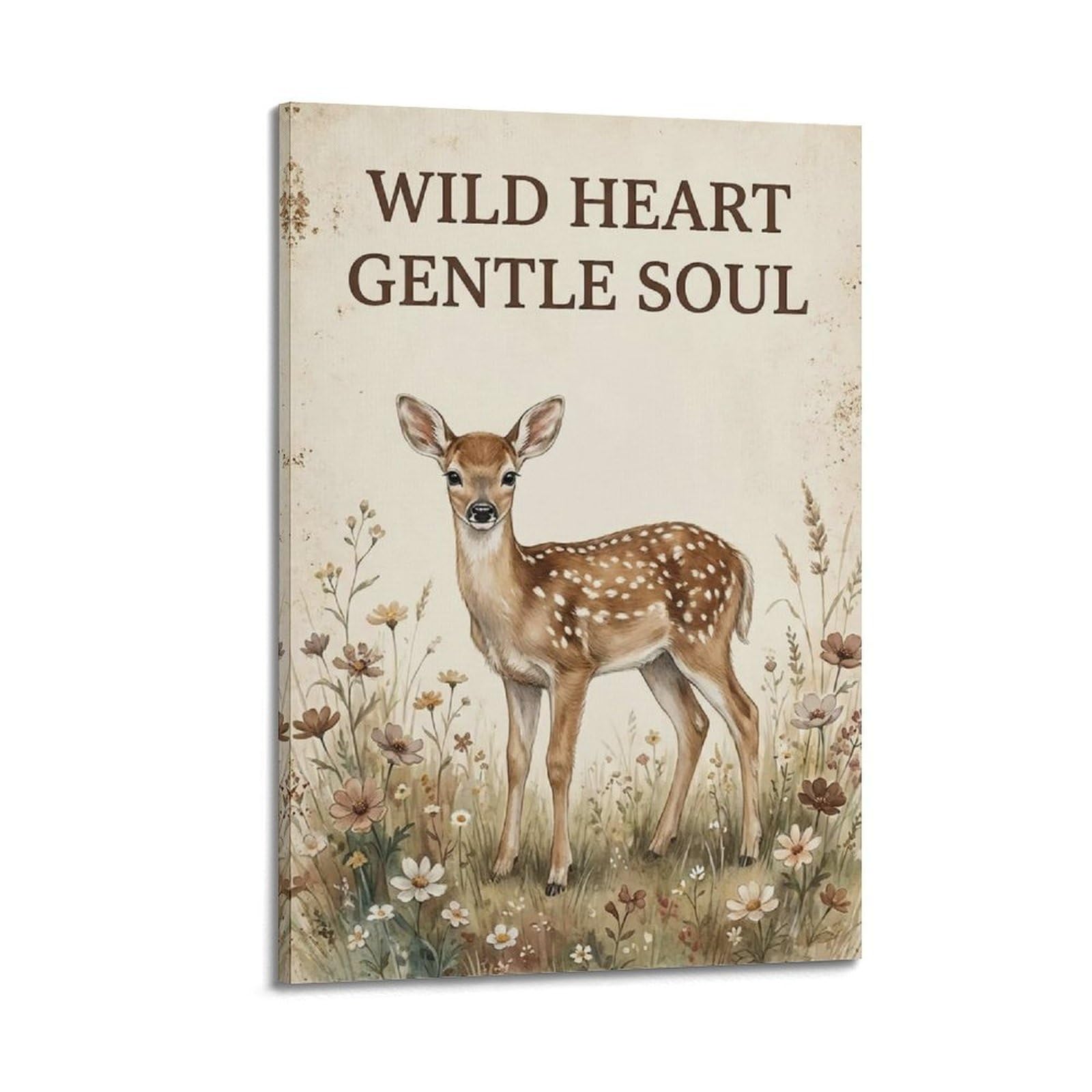 OKAHYS Fawn Forest Illustration Poster Little One Vintage Modern Decorative Canvas Prints - Ideal Wall Art for Family, Man Cave, Game Room, Boys & Girls Bedroom 12x18inch