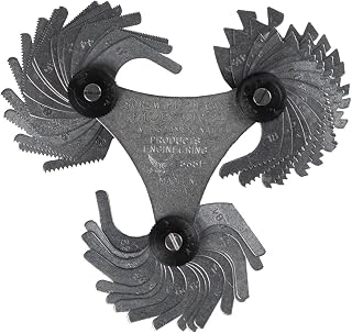PEC Tools Thread Pitch Gauges 60-Degree Center 4-84 inches, 51 Blade Tips, Clearly Marked Scales, Suitable for Various Applications, Made in USA