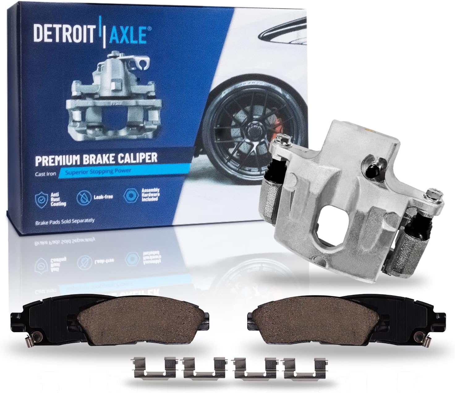 Detroit Axle - Rear Brake Kit for Chevrolet Trailblazer EXT SSR GMC Envoy XL XUV Buick Rainier Isuzu Ascender Olds Bravada Saab 9-7X, Disc Brake Caliper Ceramic Brake Pads Replacement