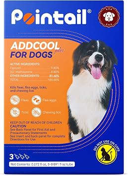 Flea and Tick Prevention for Dogs, Addcool Dog Flea and Tick Treatment, Flea & Tick Control Topical Drops, 3 Doses, Vet-Recommended45-88 lbs