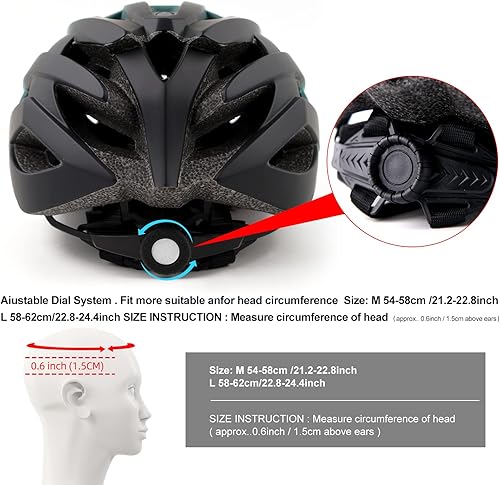 Miniatura 6 de Cascos de bicicleta para adultos, casco de bicicleta ajustable para hombre y mujer, casco ligero de carretera y montaña, ciclismo de seguridad con