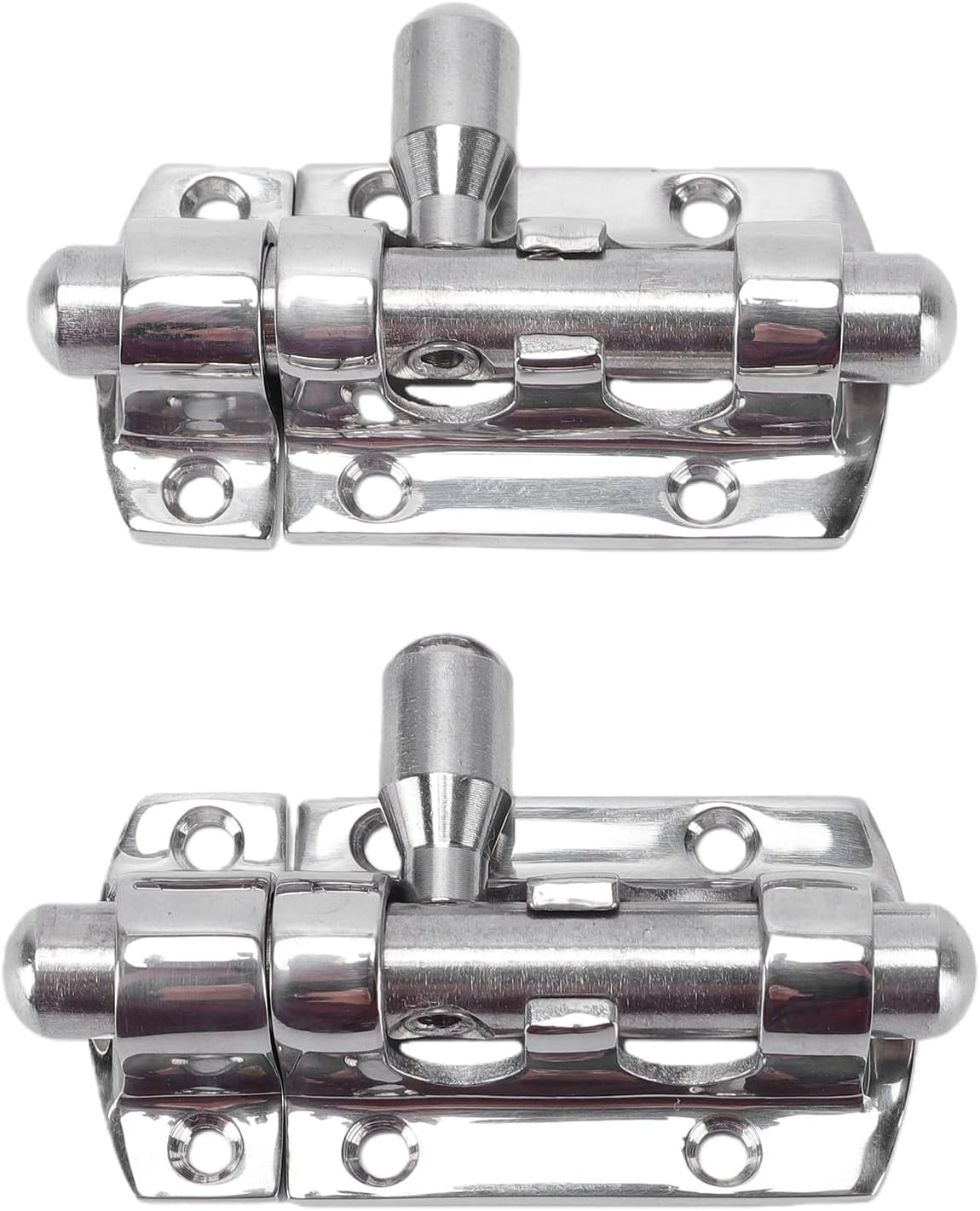 Haofy Marine Grade Sliding Lock 316SS Rustproof Heavy Duty Safety Latch Polished Compact for Boats RVs Garages Windows Doors Hatches Cabinets Storage