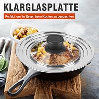 Akicderu Univerzális Üveg Fedő 2db-os Szett 16-32cm Serpenyőhöz és Fazékhoz 3