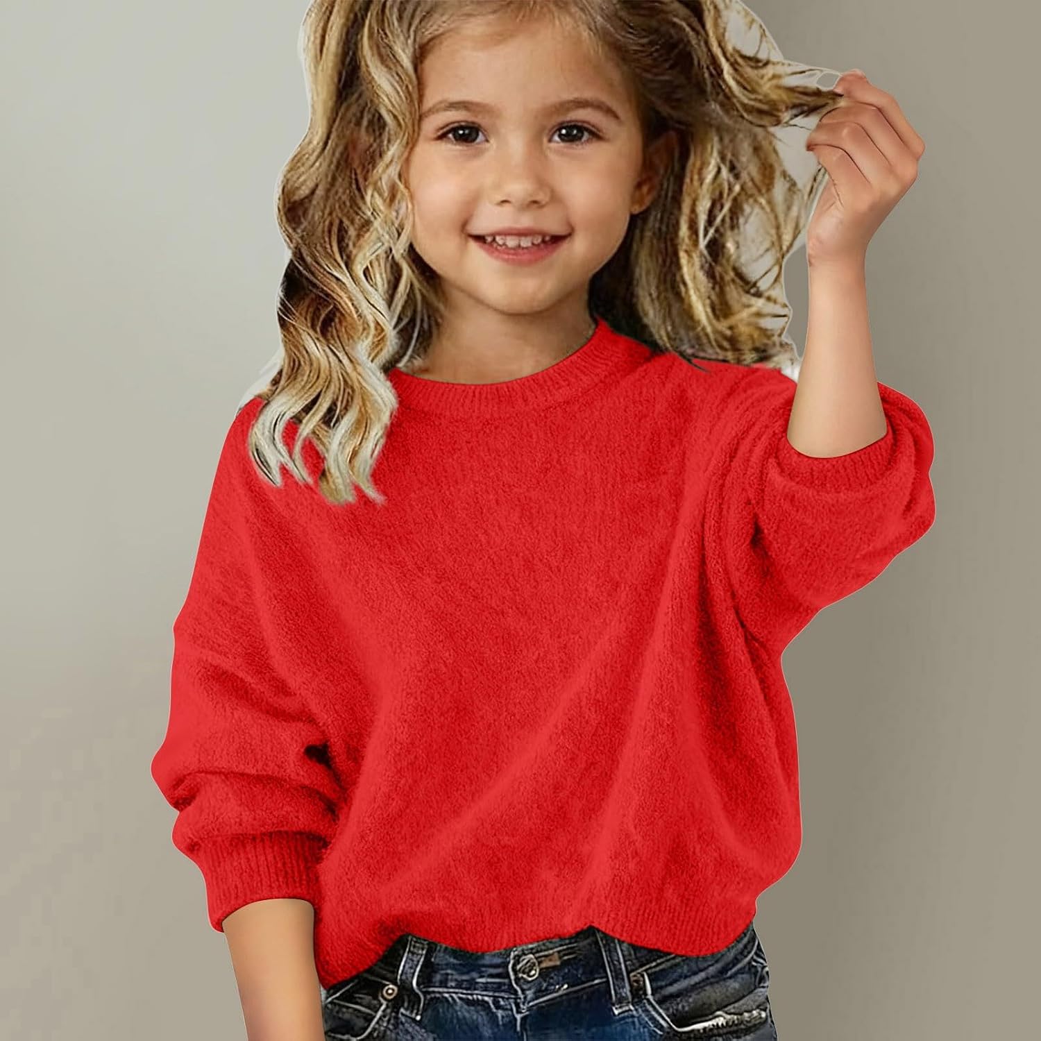 Girls Mock Neck Sweater Long Sleeve Merino Wool Pullover Sweaters Boys Warm Lightweight Knit Sweatshirts Fall Winter Cozy Top