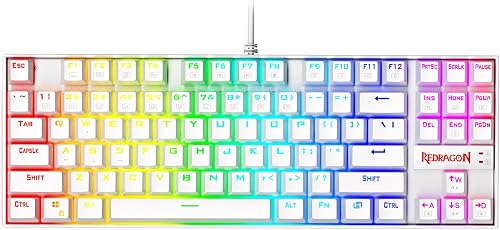Redragon Kumara White, Wired Mechanical Keyboard, Rgb