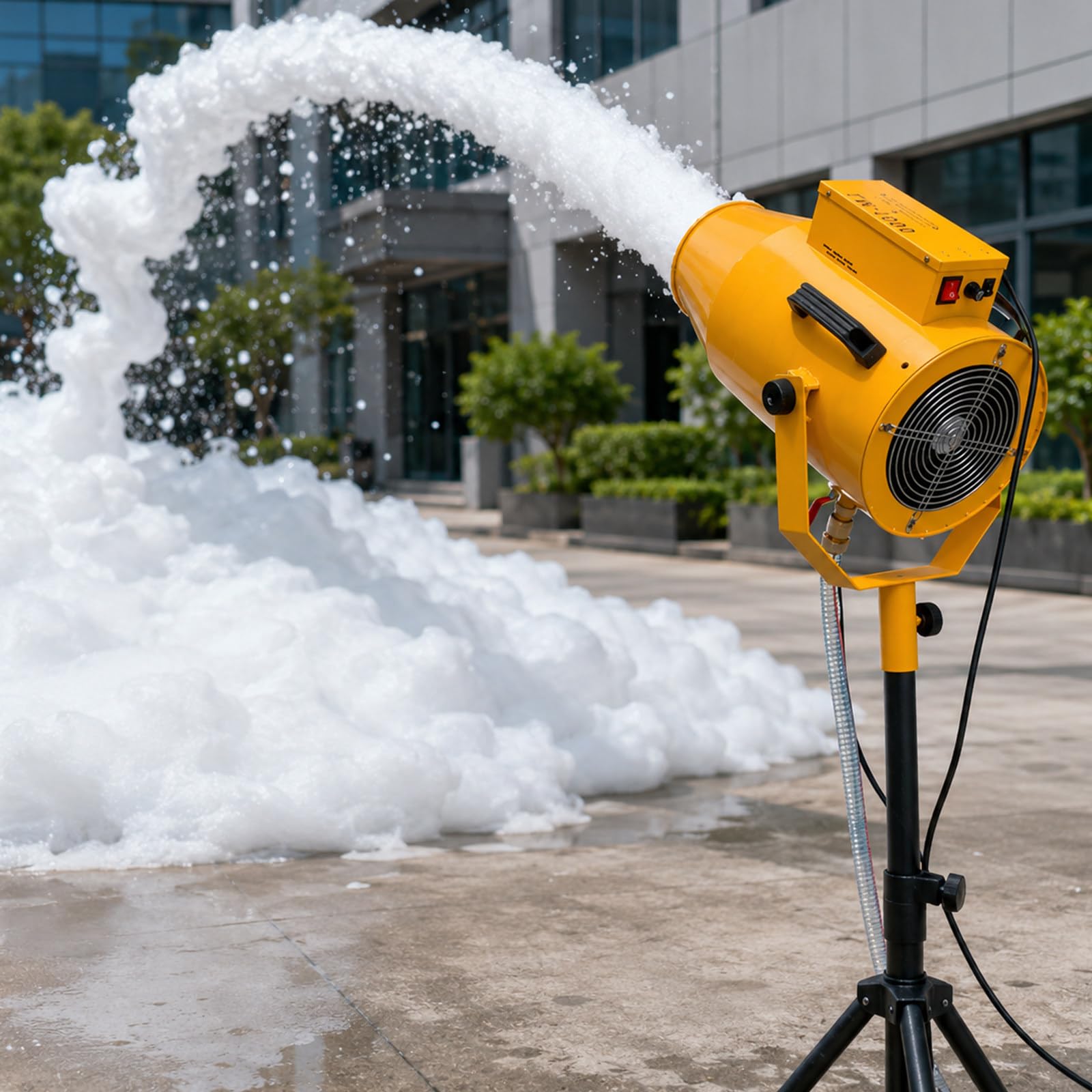 Pealiritansemen Yellow Foam Machine, Party Foam Cannon With Pump And Hose, 90-120 Cm Adjustable Tripod, Fast Foam Output For Birthday, School, Pool And Outdoor Events, Mall Shows And Garden Parties