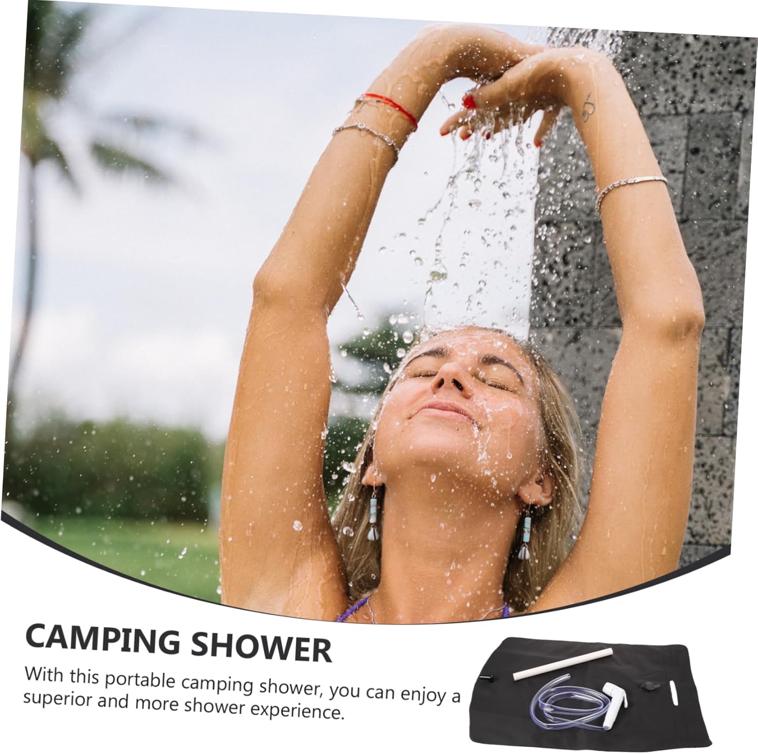 1set Portable Camping Shower Bag Convenient Outdoor Toiletry Accessory for Easy Use During Camping Hiking and Beach Trips Lightweight and Compact Design for Refreshing Showers