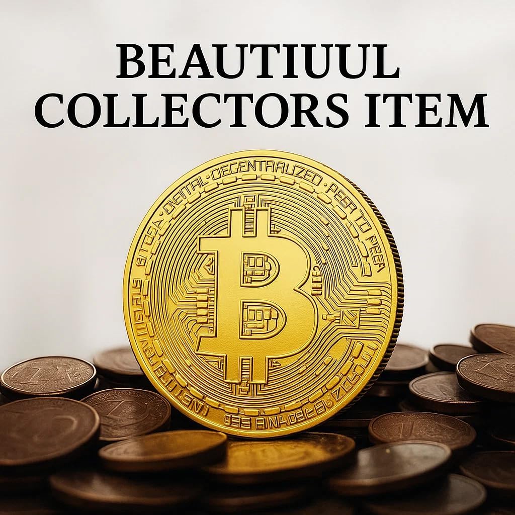 20 PCS Gold Plated Bitcoin Coin - 40mm Diameter, 3mm Thickness, 24K Gold Cryptocurrency Collectible with Clear Protective Case - Ideal for Blockchain Enthusiasts, Home Decor, and Office Gifts (Gold)