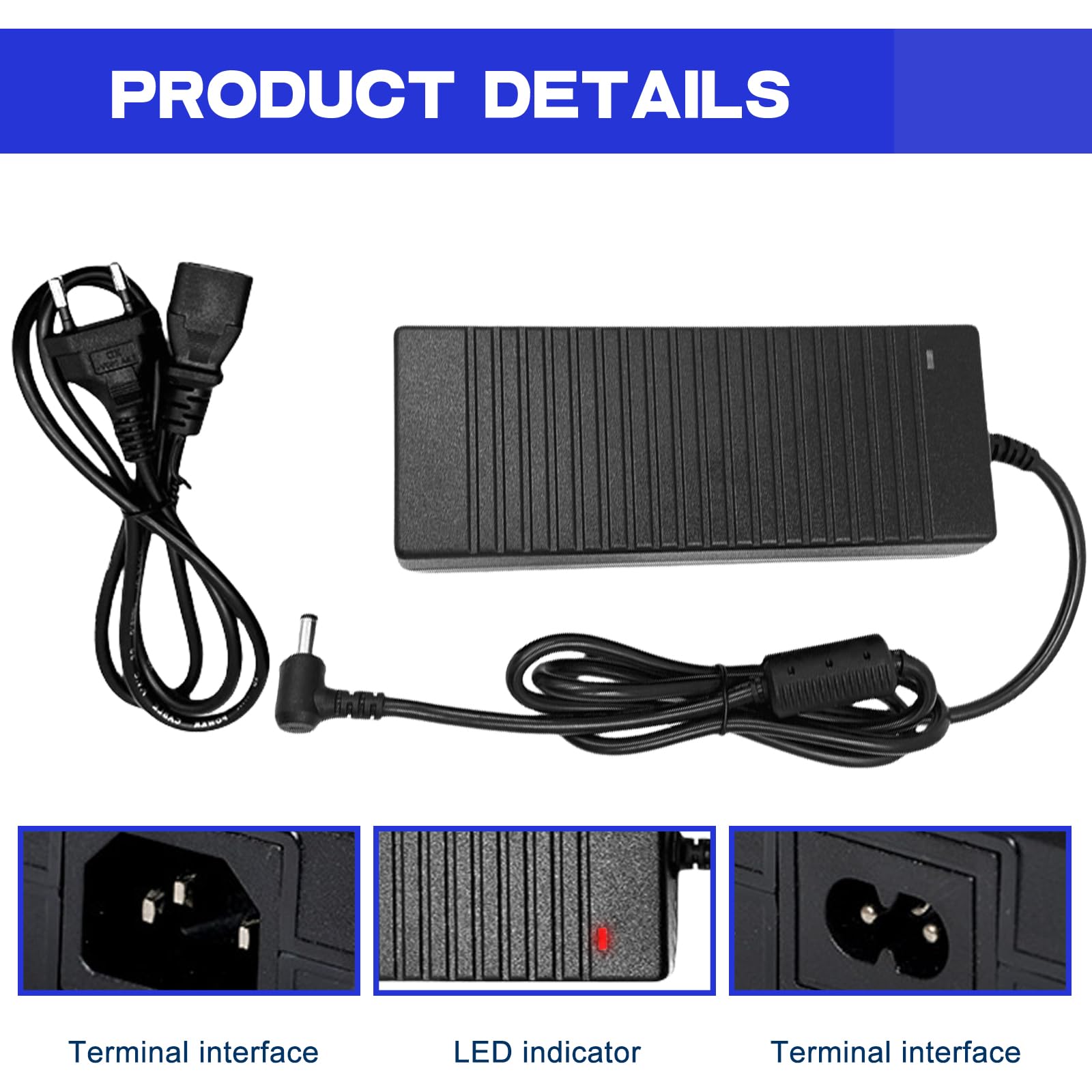 24 V 10 A adapter zasilacza: 240 W zasilacz AC na DC 24 V konwerter transformator AC DC adapter z końcówką 5,5 x 2,5 mm, uniwersalny zasilacz sieciowy do taśm LED LCD monitora LED sterownik